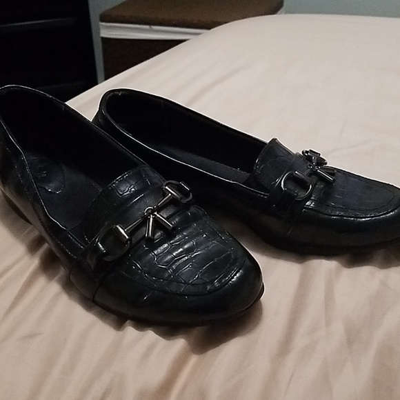 Life stride black leather loafers 8.5m - Picture 1 of 3
